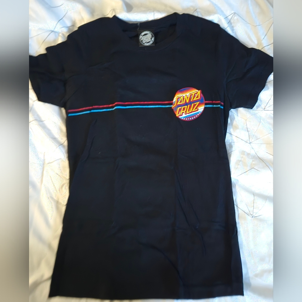 Santa Cruz Black T-Shirt with Colorful Graphic